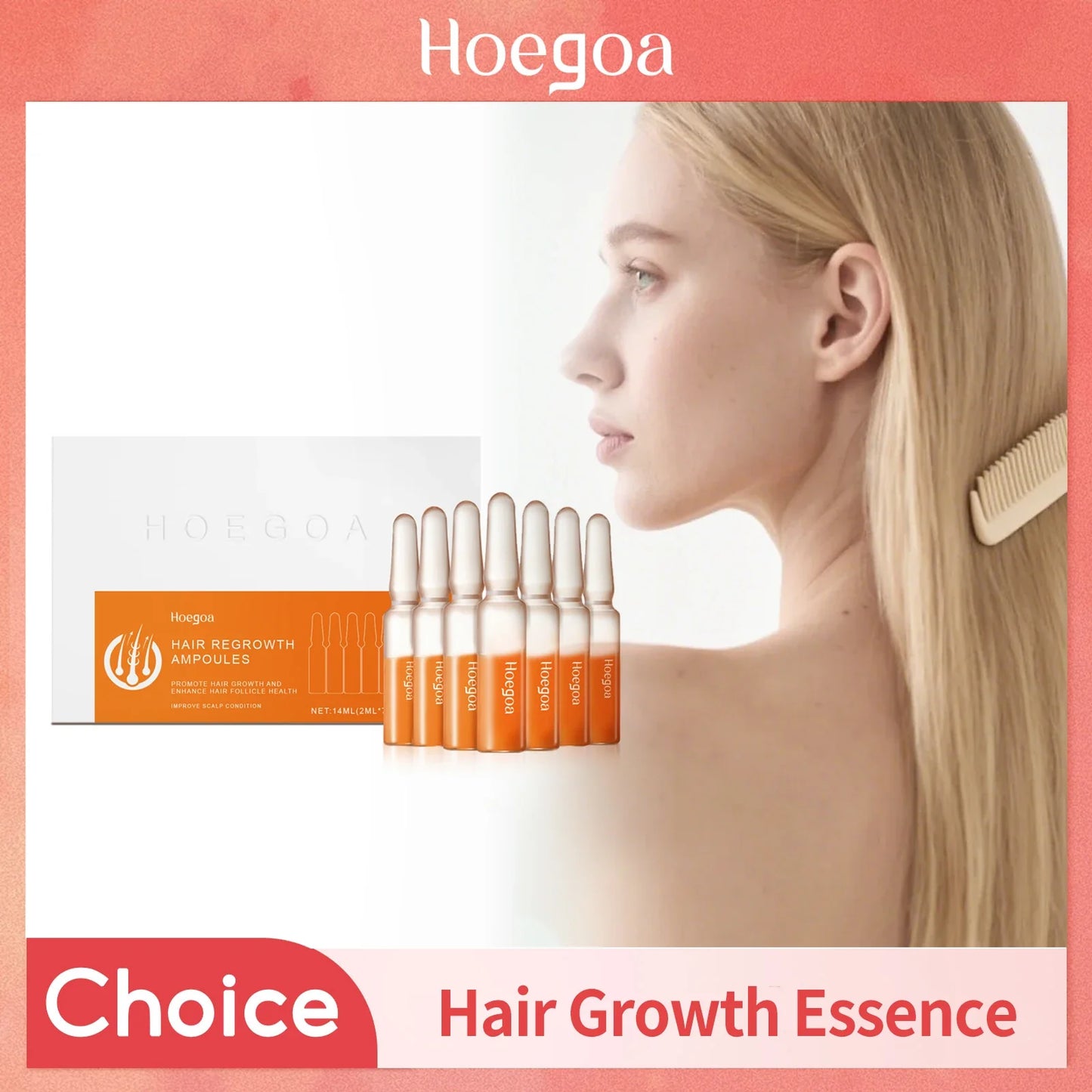 HOEGOA Hair Growth Ampoule Serum – Scalp Treatment 7×2ml
