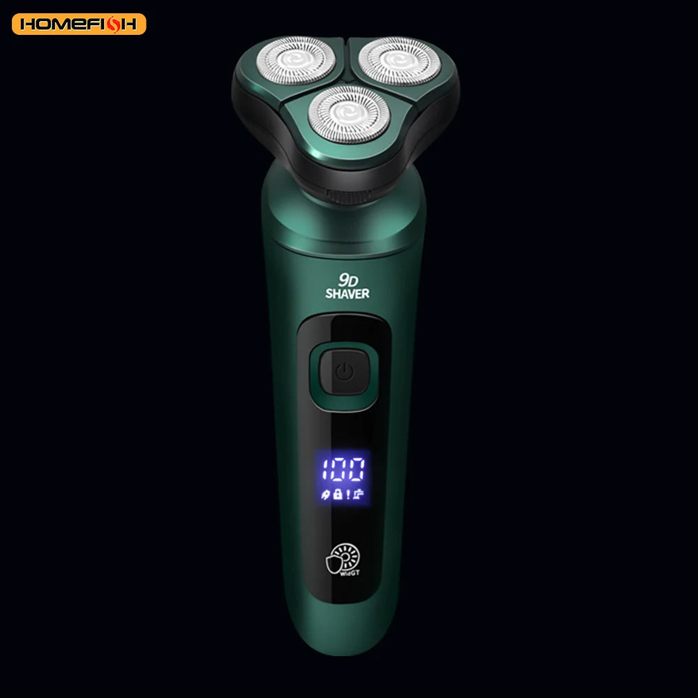 Smart Electric Shaver with LCD Display – 3D Floating Triple Head Razor, USB Rechargeable & Waterproof for Shaving Beard Trimming Peaceful Pleasures Health and Wellness
