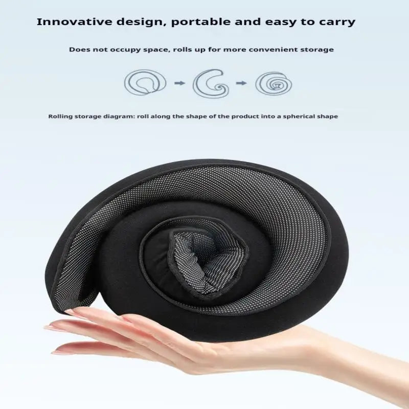 High-Density Memory Foam Neck Travel Pillow 360° Surround Support Ergonomic Design for Airplane Travel Comfort Peaceful Pleasures Health and Wellness