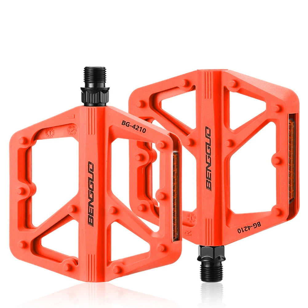 Ultralight Nylon Bike Pedals with Reflector – Double DU Bearing Peaceful Pleasures Health and Wellness