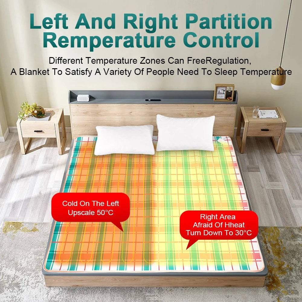 110/220V Electric Blanket Thicker Heaters Home Bed Sheet Thermal Mat 3 Size Winter Home Thermostat Double Body Warmer Pads Peaceful Pleasures Health and Wellness