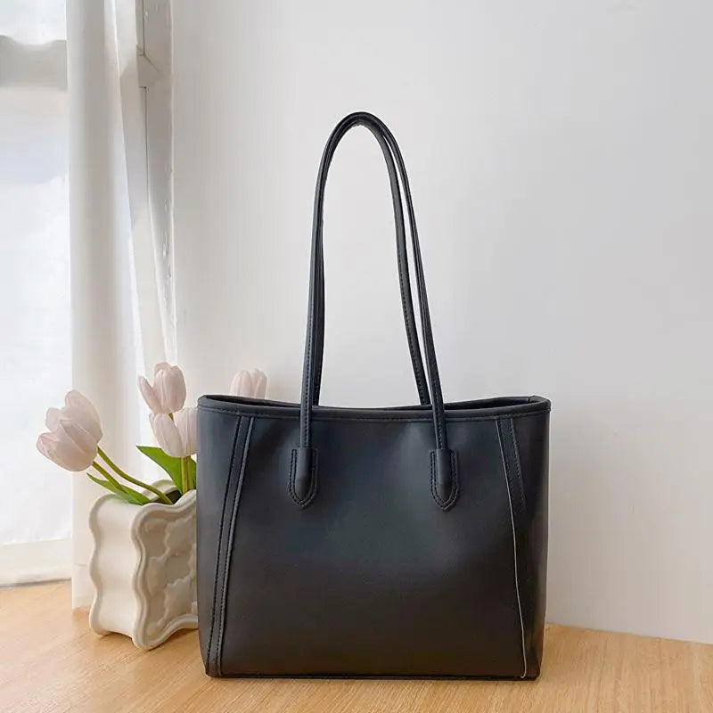 Large Capacity PU Leather Tote Bag – Women's Shoulder Bag