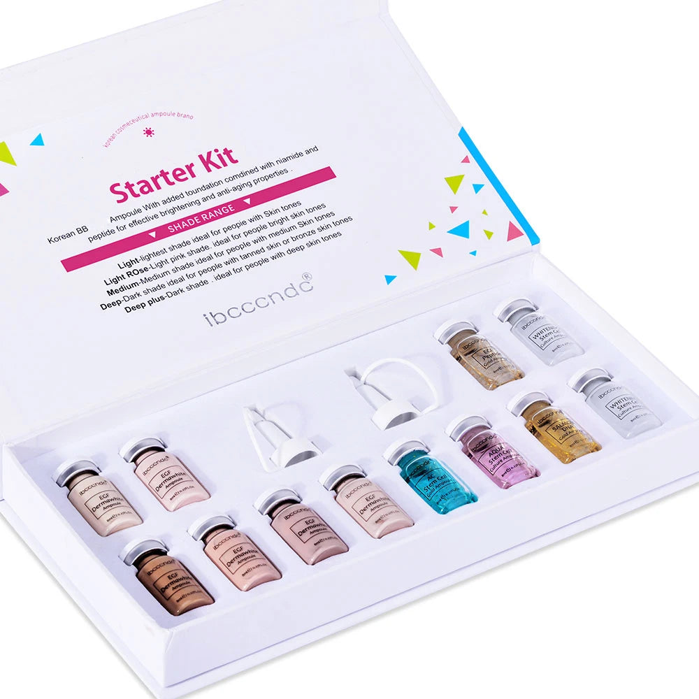 BB Cream Kit Face White Brightening Foundation Concealer Gold Serum Skin Repair Treatment Anti Aging Ampoule 12Pcs 8ml Peaceful Pleasures Health and Wellness mix kit