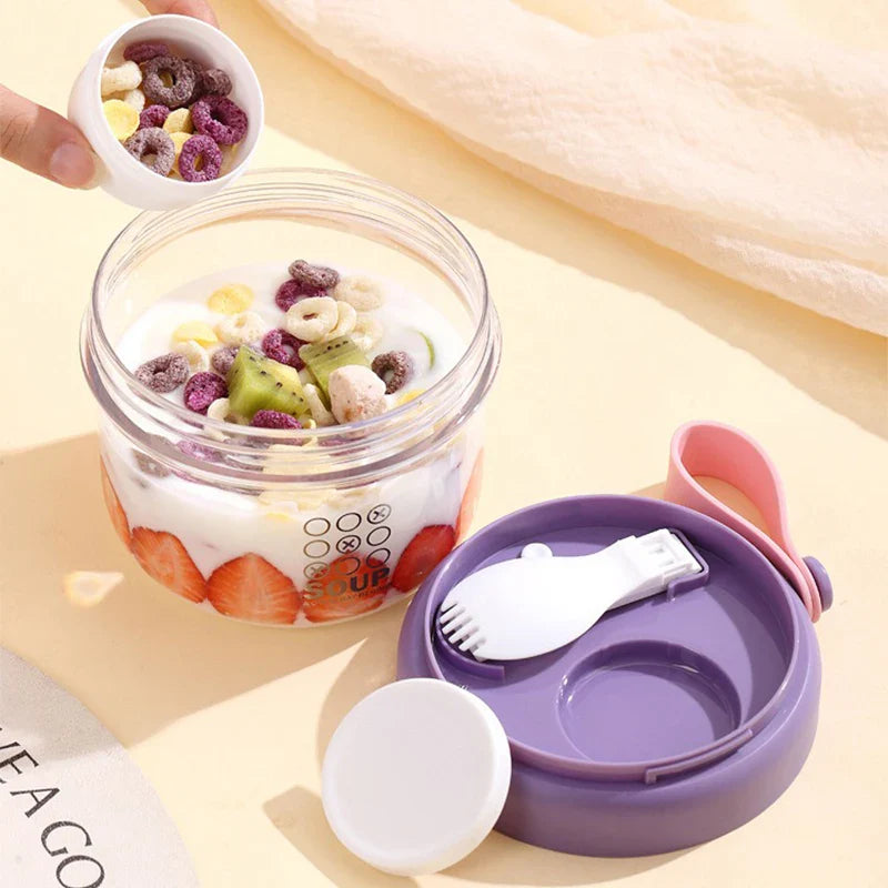 650ml Leak-Proof Portable Breakfast Cup & Salad Bento Box