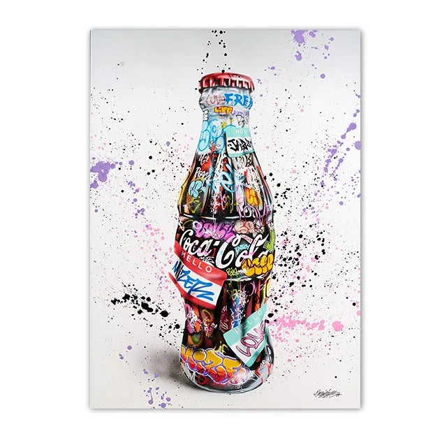 Graffiti Street Art Canvas Print | Love Kiss Hand Gestures Poster