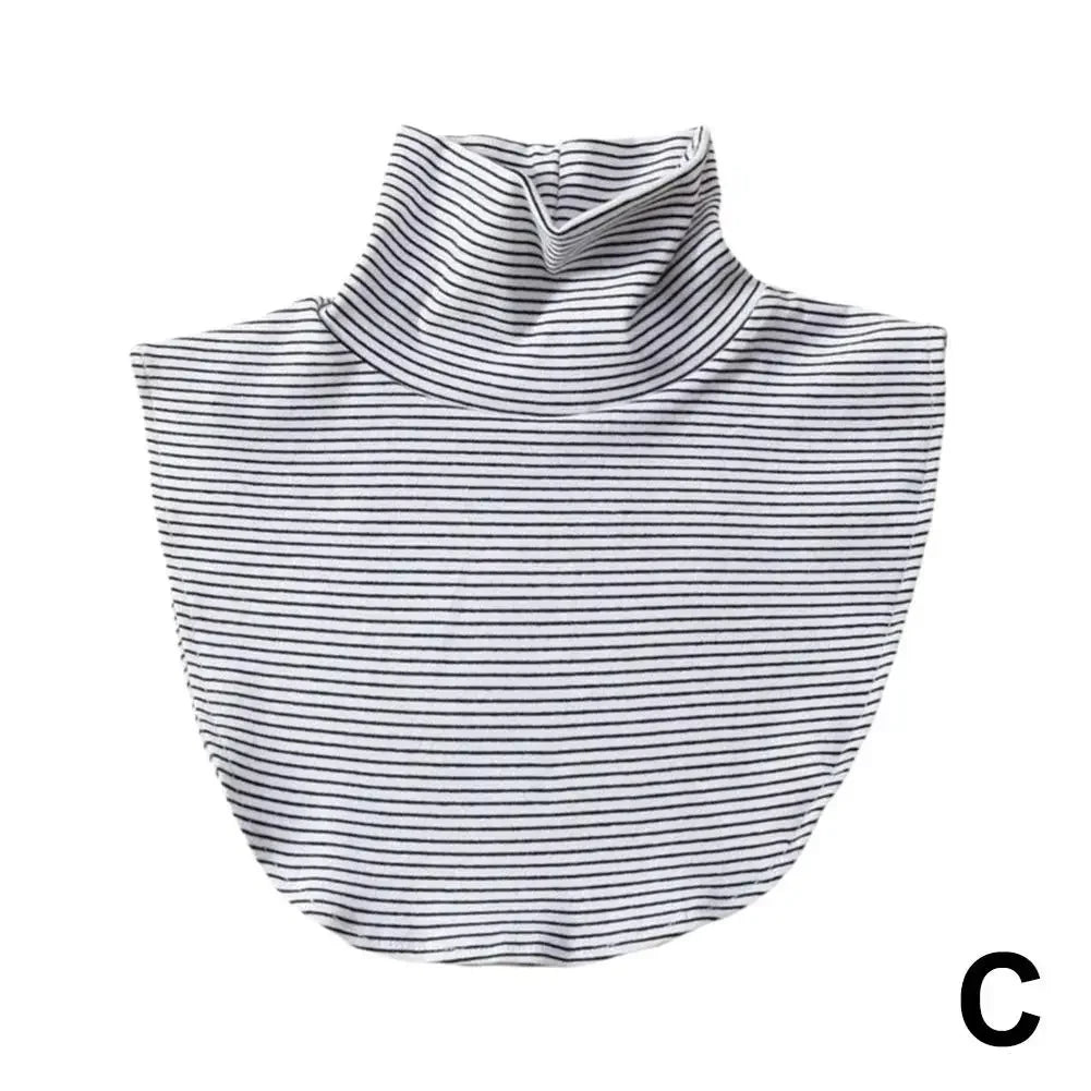 Versatile Winter Modal High Neck Fake Collar Solid Detachable Fashion Color Warm Collar Jersey Turtleneck Elastic Practical New Peaceful Pleasures Health and Wellness White streak