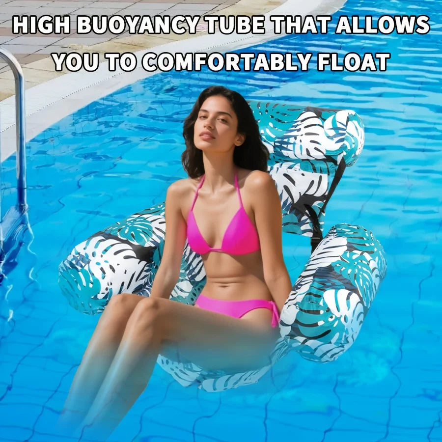 Adult Inflatable Floating Lounge Chair | Foldable Pool Float