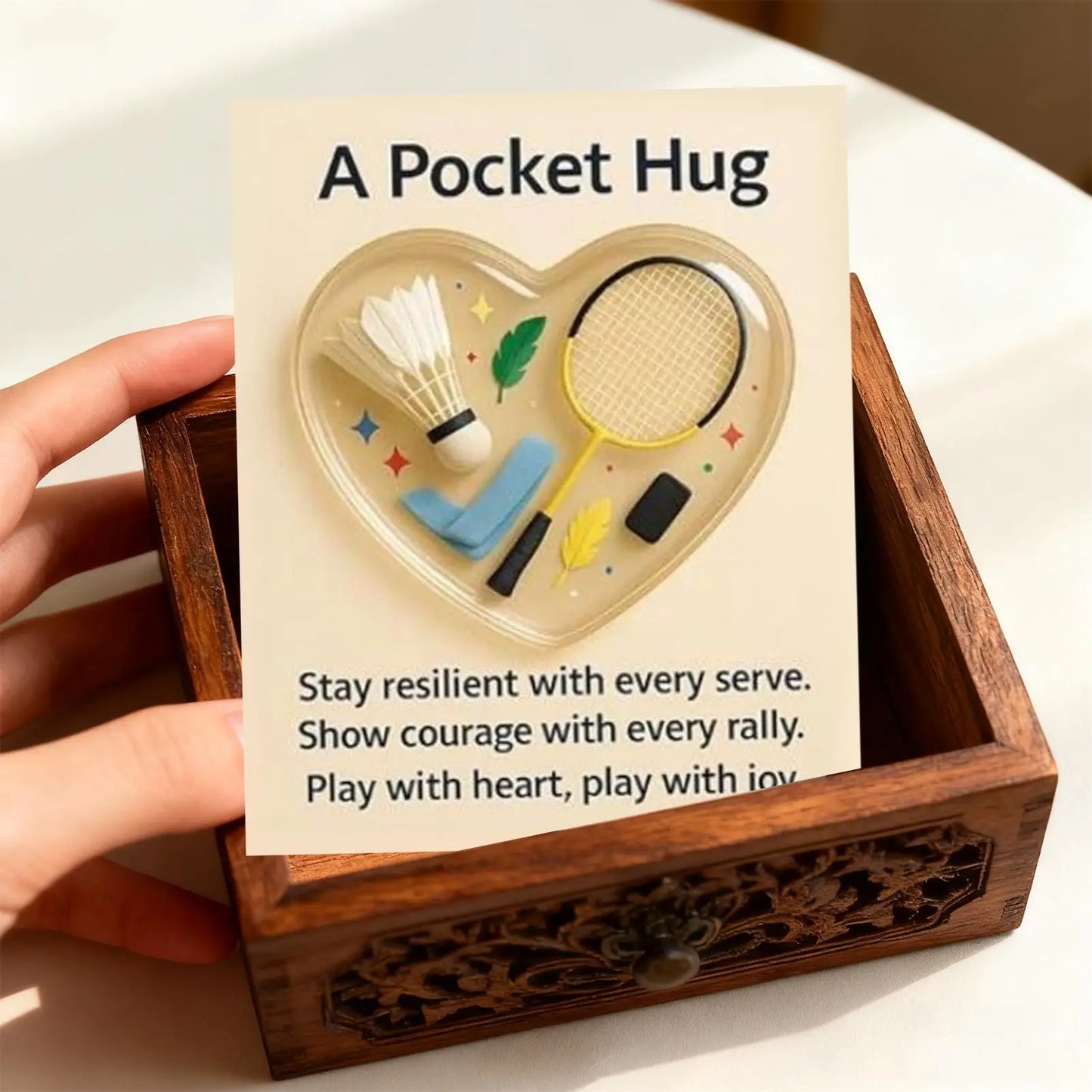 Pocket Sports Hug Pocket Motivational Keepsake Ball Sports Motivational Cards For Players Athletes Team Managers Fans Collectors Peaceful Pleasures Health and Wellness