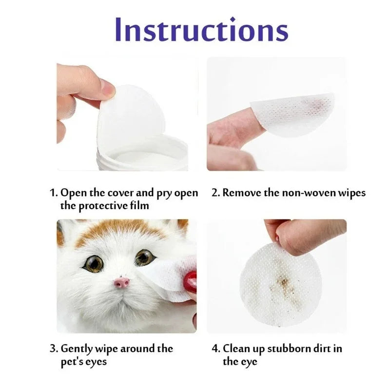 Pet Eye & Ear Wipes 130 Pack – Tear Stain Remover Dogs Cats