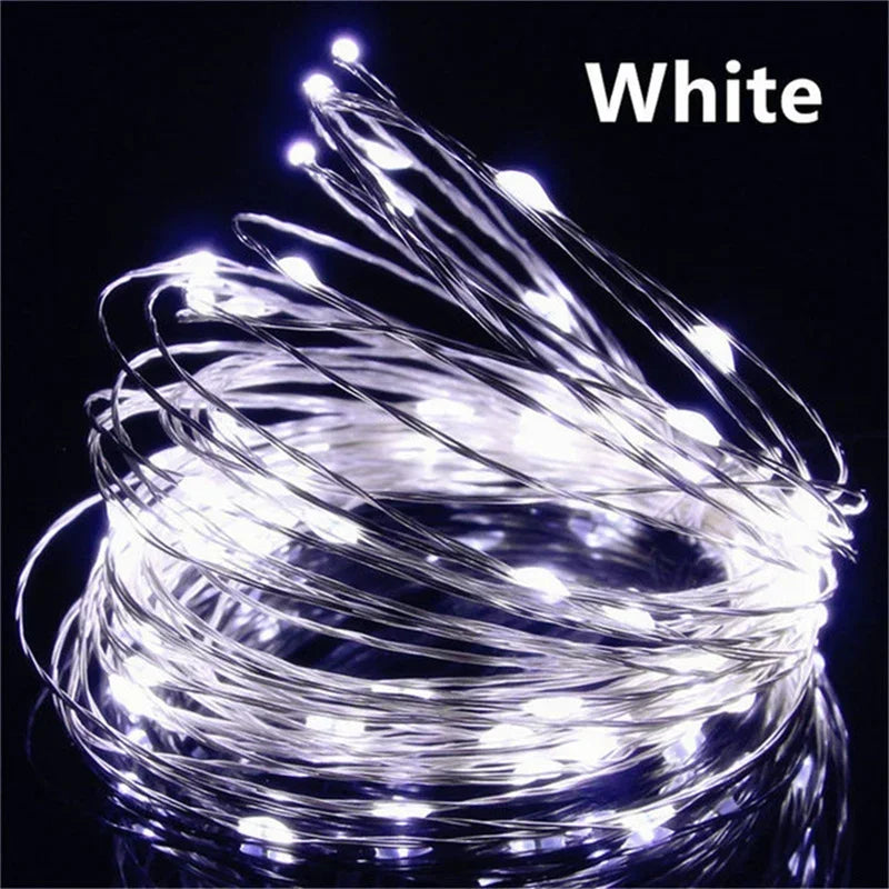 Warm White Copper Wire Fairy Lights – Battery Powered LEDs