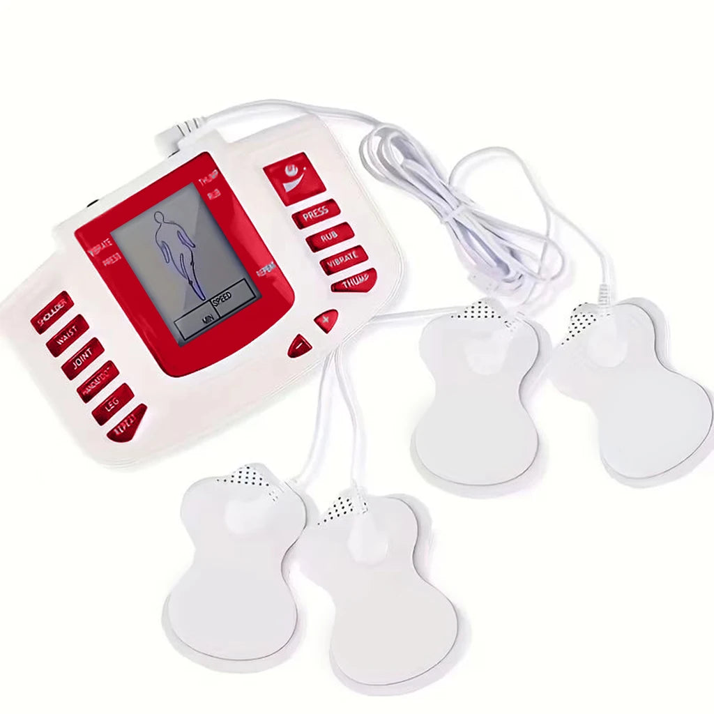 ortable Electronic Muscle Stimulator, Dual Output Unit with 4 Pads for Back, Shoulder, Leg, Making It a Perfect Gift for Family Peaceful Pleasures Health and Wellness Rose Red