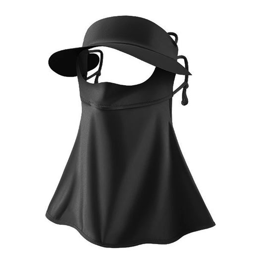 Full Face Sun-Protection Mask With Black Glue Brim Ice Silk Fabric UPF50+ For Outdoor Activities Peaceful Pleasures Health and Wellness black