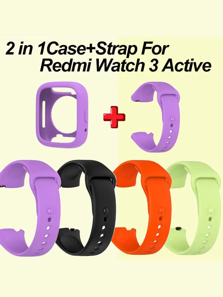 Silicone Strap For Redmi Watch 3 Active/Lite Bracelet Watchband + Protective Case Shell Peaceful Pleasures Health and Wellness