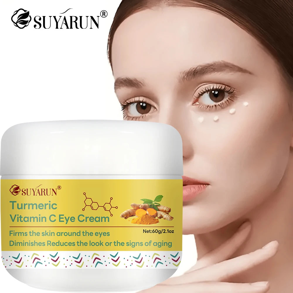 SUYARUN Eye Cream with Turmeric And Vitamin C - Dark Circle Treatment Anti-Aging Hydrating And Brightening Formula for Eye Care. Peaceful Pleasures Health and Wellness