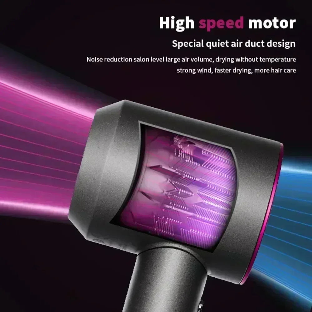 5 in 1 Professional Hair Dryer, with Hot and Cold Air Functionality - Lightweight and Thermostatic Styling Tool for Smooth Hair Peaceful Pleasures Health and Wellness