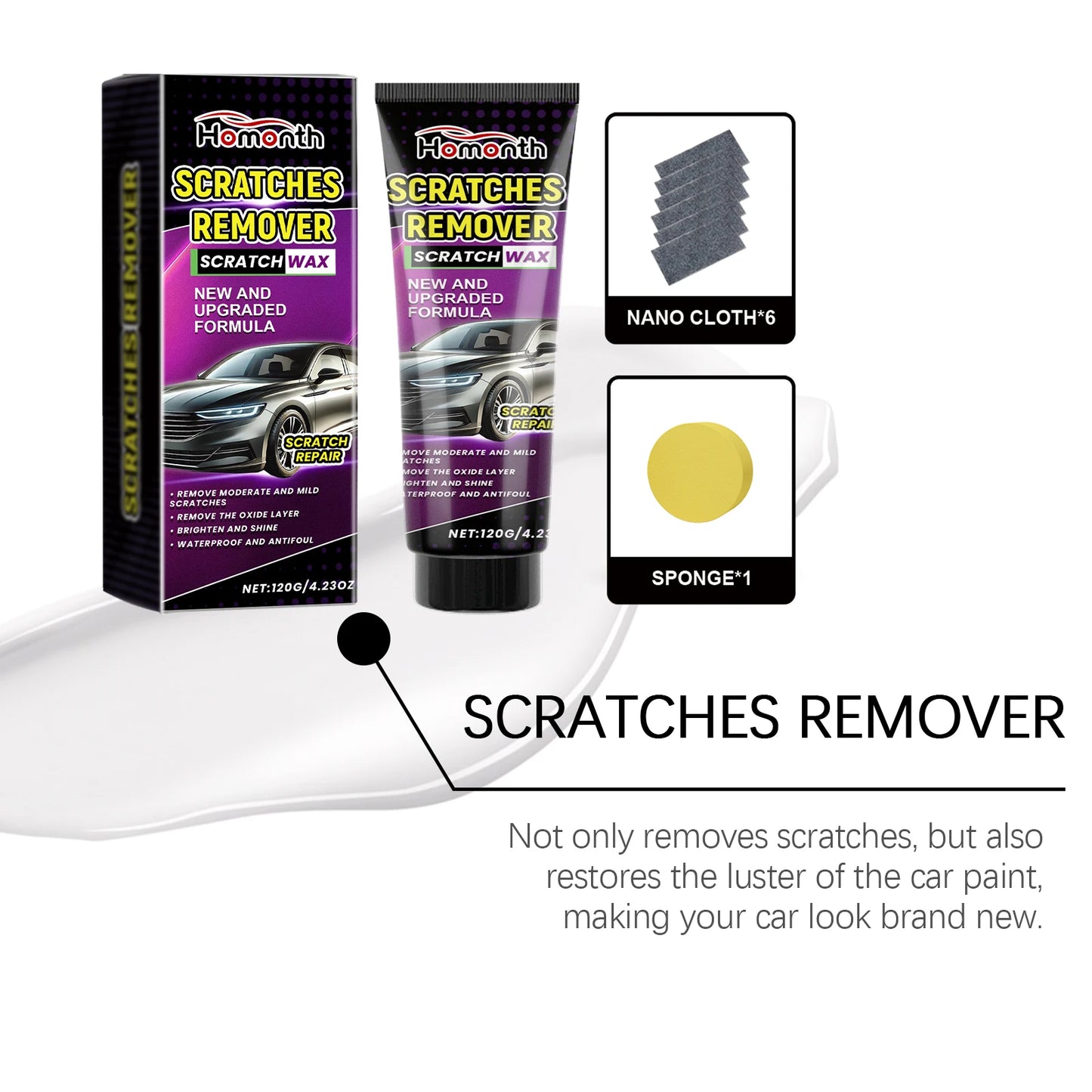 Homonth Car Scratch Repair Paste | Polish, Wax & Swirl Remover