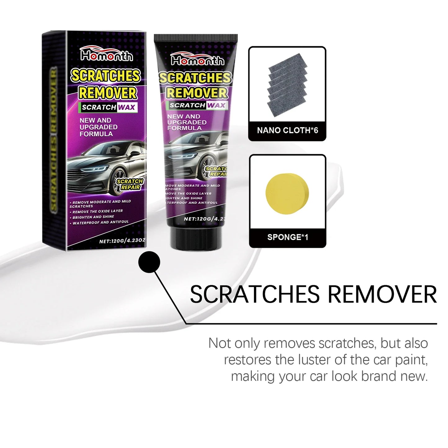 Homonth Car Scratch Repair Wax & Polish Kit – 120g