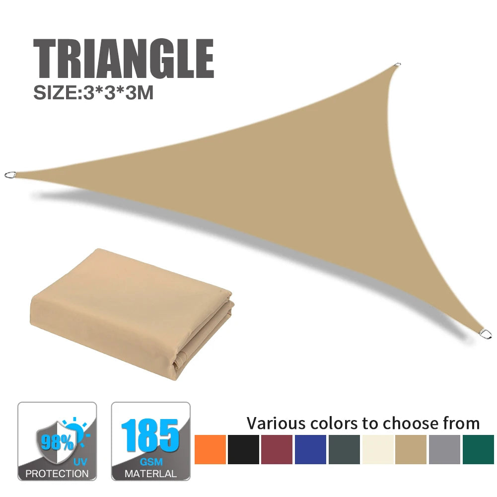 Triangle Sun Shade Sail 280 GSM 95% UV Block – Patio & Garden