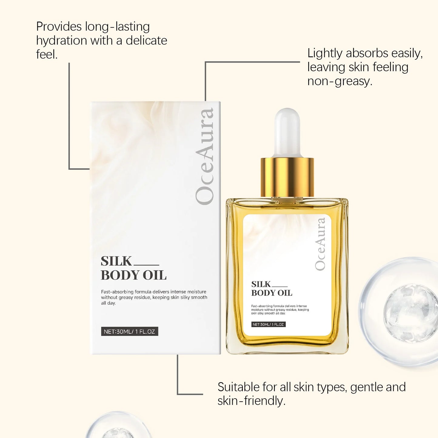 OceAura Hydrating Body Oil | Moisturizing, Brightening, Smoothing