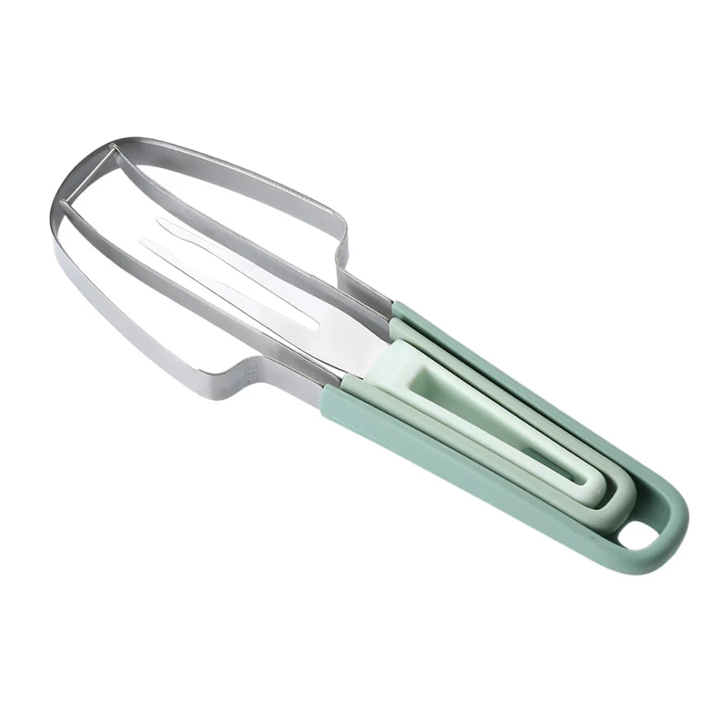 3-in-1 Watermelon Cutter Slicer & Fork Set – Stainless Steel