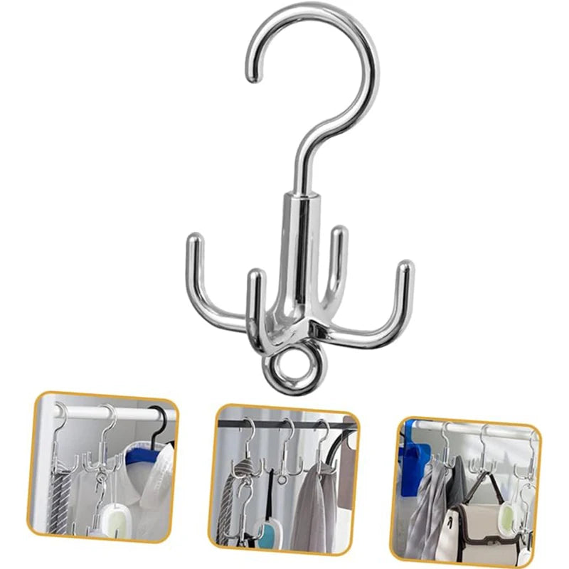 Rotating Claw Hook Hanger for Belts, Ties, Hats & Bags