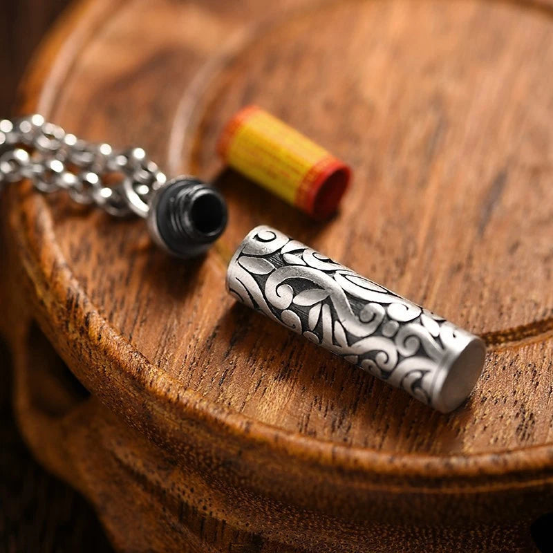 Pill Box Stainless Steel Sealed Capsule Waterproof Camping Firstaid Pendant Travel Outdoor Portable Case Organizer Peaceful Pleasures Health and Wellness
