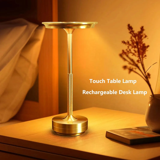 Wierless Simple Charging LED Desk Lamp restaurant Bar Table Lamp Dimming Atmosphere Retro Portable Charging Touch USB Read Lamp Peaceful Pleasures Health and Wellness