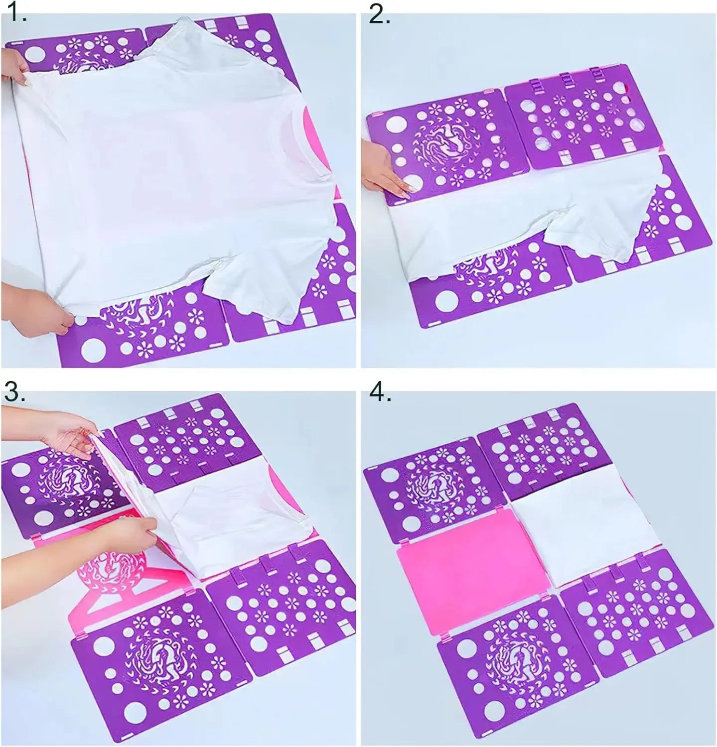 T-Shirt Folding Board Durable Flip Fold Clothes Folder Save Time Easy to Fast Plastic Clothes Folding Boards for Adults Peaceful Pleasures Health and Wellness