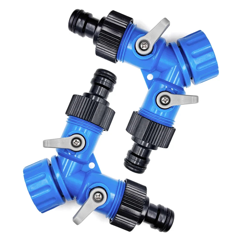 3/4'' Female Thread Shunt Valve Y-Shaped Quick Connector Garden Irrigation System Water Splitter Car Washing Water Controller Peaceful Pleasures Health and Wellness