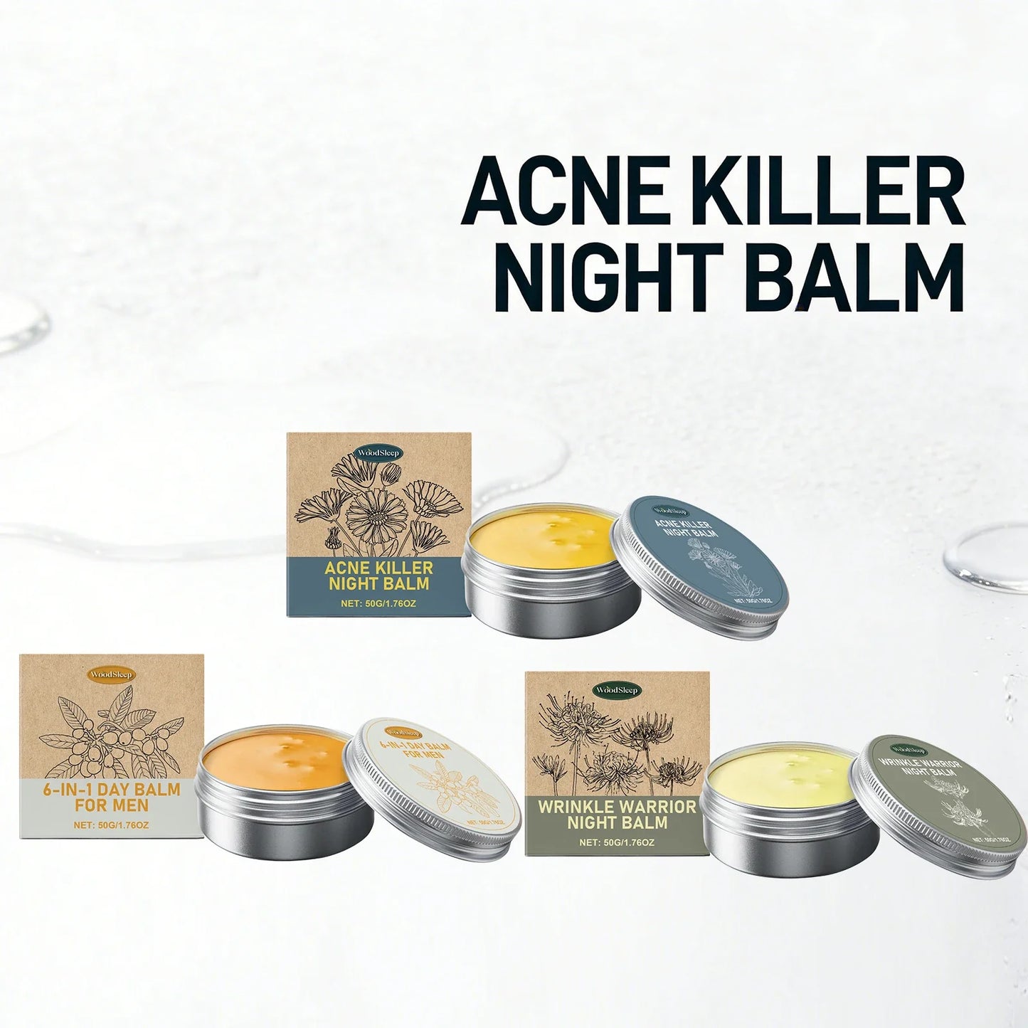 WOODSLEEP Acne Night Balm – Wrinkle, Dark Circle & Firming Cream