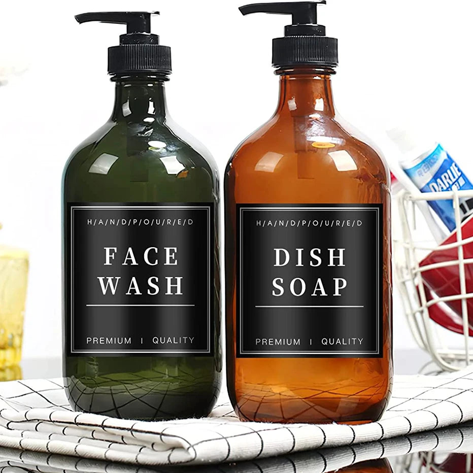 12pcs Shampoo and Conditioner Dispenser Label Stickers Bottles Waterproof Labels Bathroom Removable Cleaning Labels Peaceful Pleasures Health and Wellness