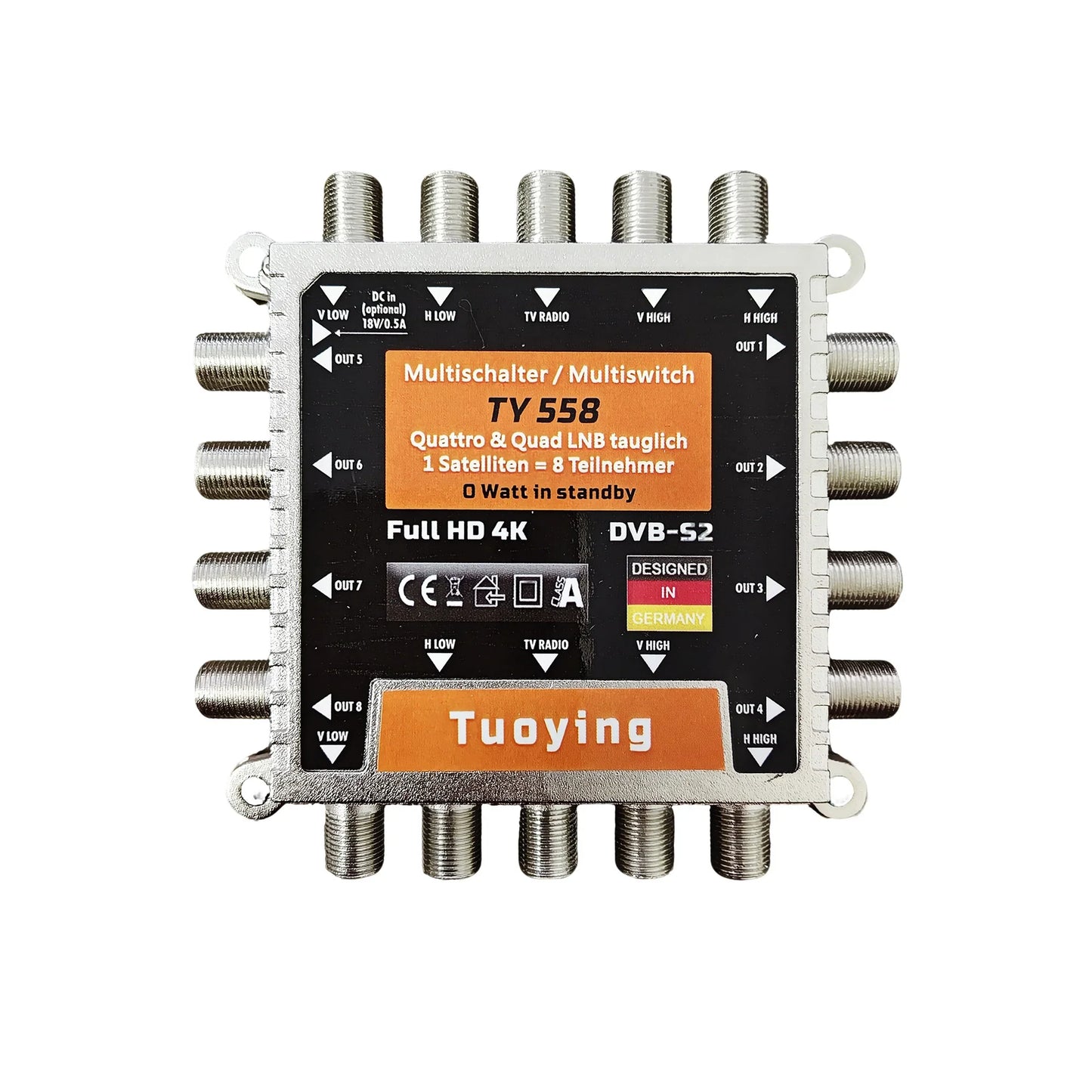 8-Port Satellite Multiswitch Quattro & Quad LNB 4K DVB-S2