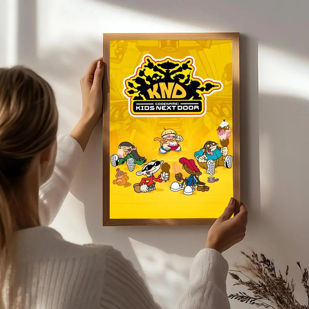 Cartoon C-Codename: Kids Next Door Poster HD Self Adhesive Waterproof Wall Art Ideal for Home Office Dorm Bedroom Great Gift Peaceful Pleasures Health and Wellness White1 21X30cmNoframe