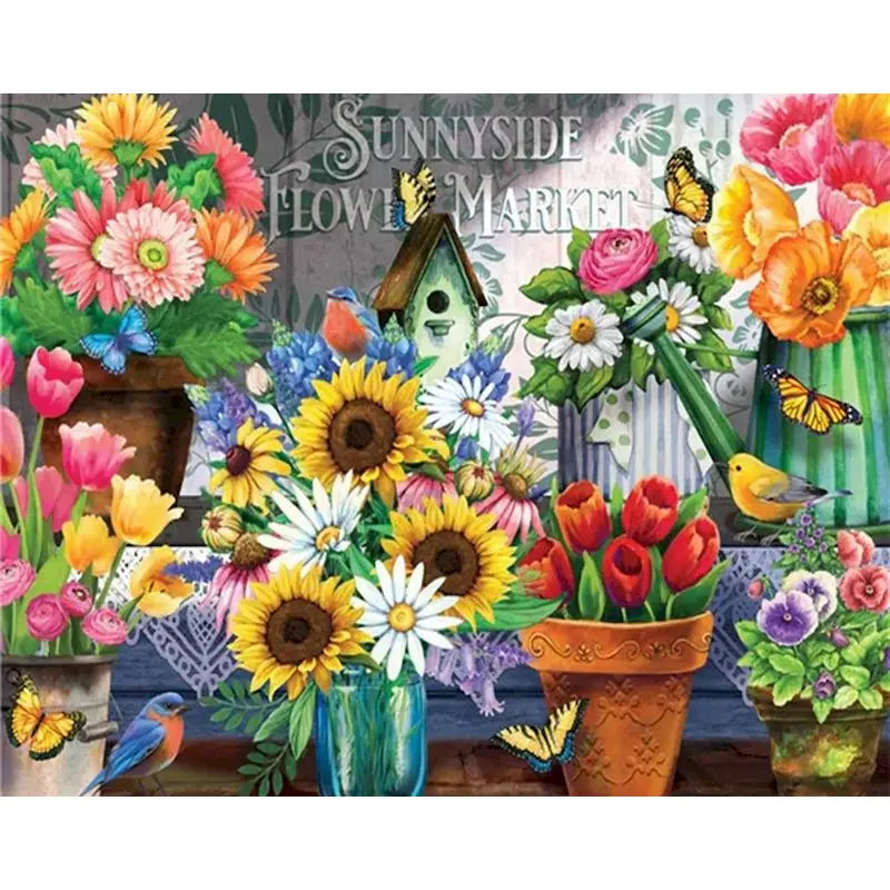 GATYZTORY Paint by Numbers Kit – Woman Flower Canvas 60×75cm