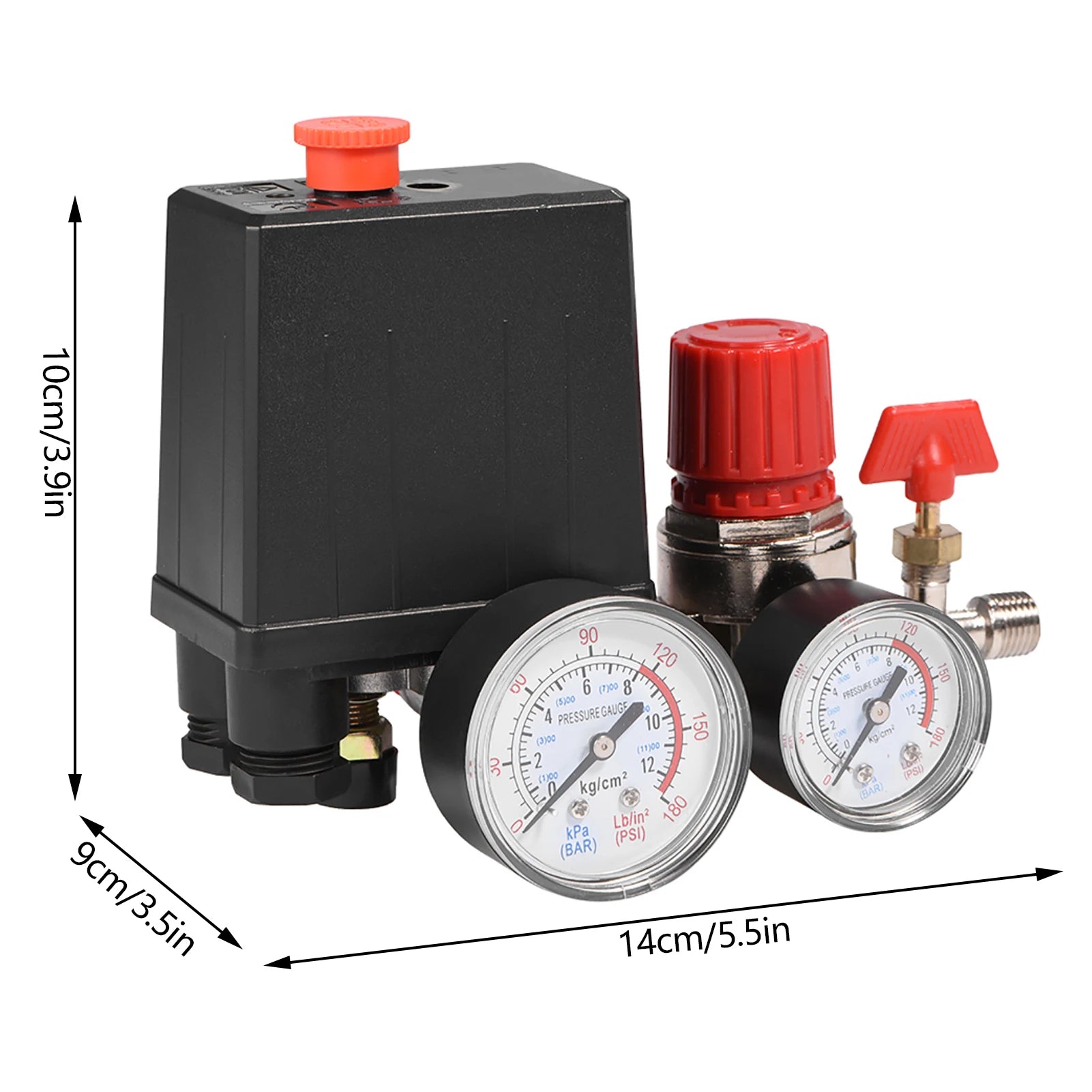 Small Air Compressor Pressure Switch Control Valve Regulator with Gauges Air Compressor Pressure Switch Air Compressor Valve Peaceful Pleasures Health and Wellness