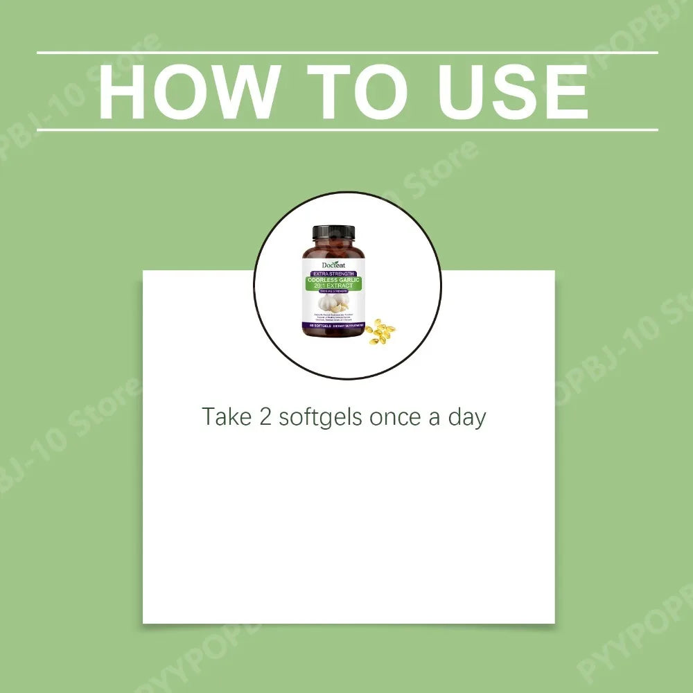 Docteat Odorless Garlic Softgels 5000mg – 60 CT Aged Garlic
