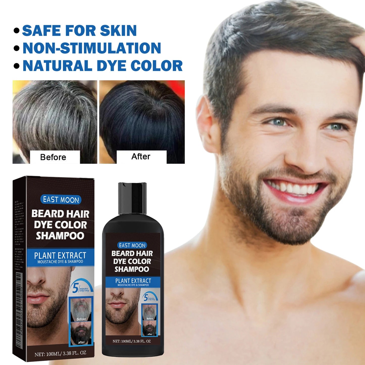 East Moon Beard Color & Care Treatment – Gray Coverage 100ml