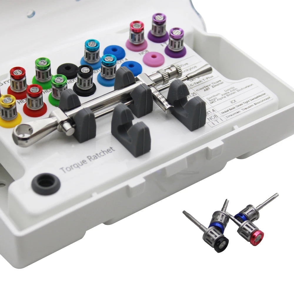 Dental Implant Torque Wrench Kit 10-70 Ncm | 16-Piece Driver