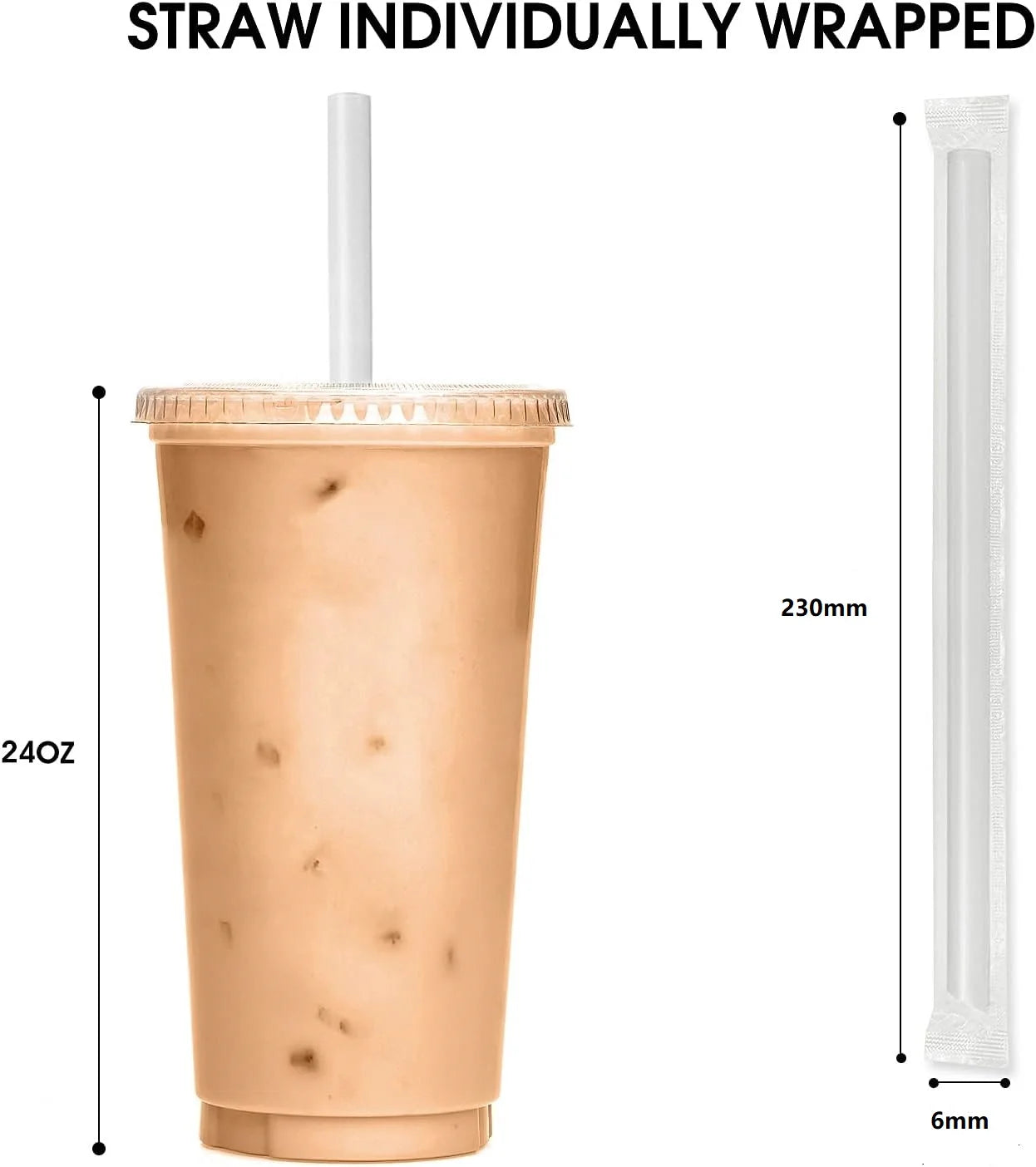 Stirrer Straws Individually Wrapped Disposable Plastic Drinking Sip Stir Sticks for Cocktails and Coffee BPA-Free Disposable Peaceful Pleasures Health and Wellness 23cm 5Bags