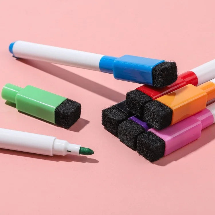 8 Colours Magnetic Whiteboard Marker Multi-colour Water-based Pen Can