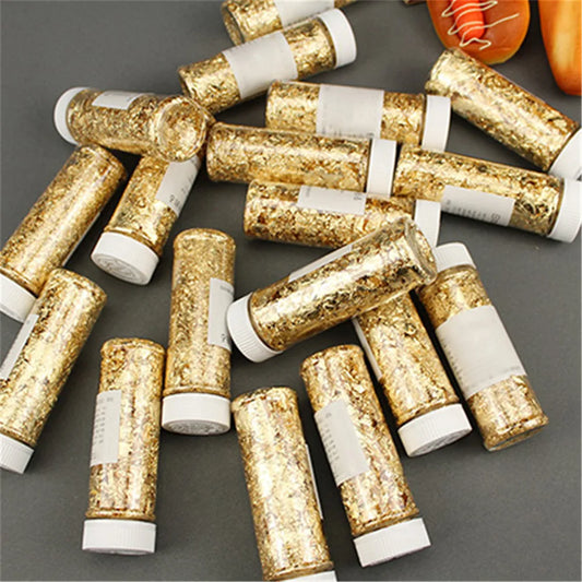 Imitation Gold Silver Copper Foil Flakes – Nail Art & Gilding Craft Foil Flakes Peaceful Pleasures Health and Wellness