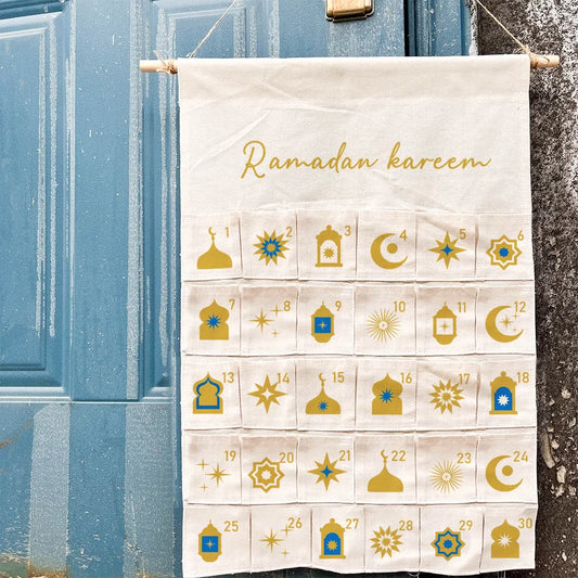 Ramadan Kareem 30-Day Countdown Advent Calendar | Eid Decor Holiday Countdown Calendar Peaceful Pleasures Health and Wellness