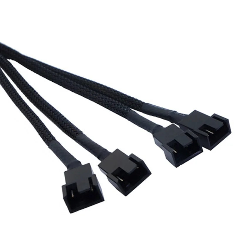 New 4 Pin Pwm Fan Cable 1 To 4/3/2/1 Ways Splitter Black Sleeved 27cm Extension Cable Connector Pwm Extension Cables Peaceful Pleasures Health and Wellness