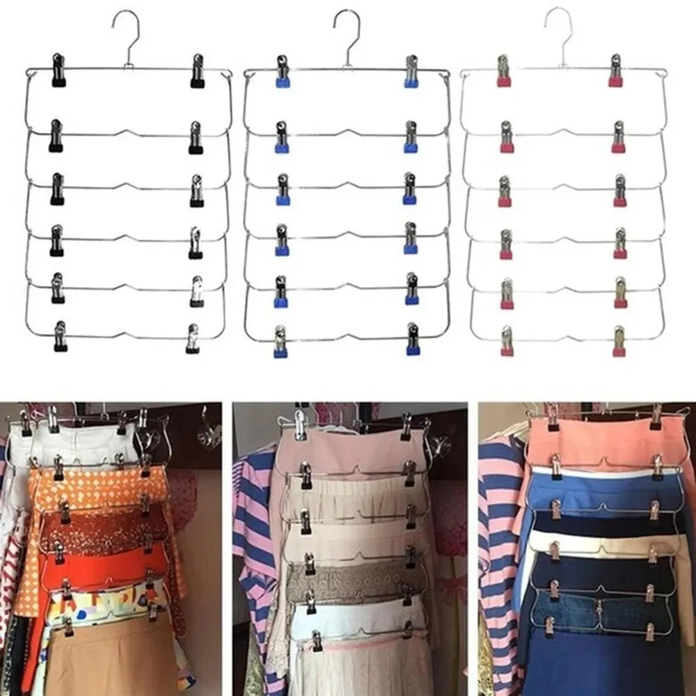 Multi Functional Folding Multi-Layer Pants Rack, Pants Hanger, Household Anti Slip And Seamless Wardrobe Storage Tool Peaceful Pleasures Health and Wellness