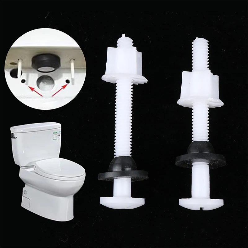 New 2 Pcs Plastic Toilet Seat Hinge Repair Bolts + Fitting Screws +Washers Kit For Home Bathroom Accessories Peaceful Pleasures Health and Wellness