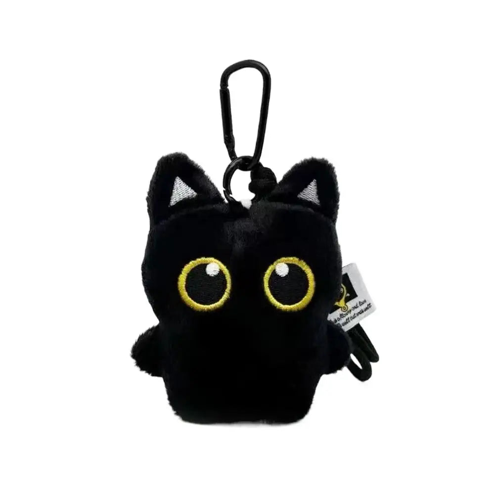 Black Cat Plush Keychain Charm | Cute Stuffed Cat Bag Pendant Plush Keychain Charm Peaceful Pleasures Health and Wellness D 1pc