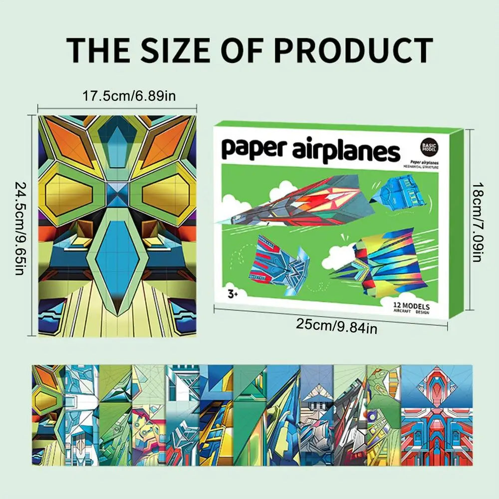 12 Patterns Paper Airplane Book, Creative STEM Toys for Kids & Adults, Perfect Gift for Birthday, Travel, Classroom & Home Peaceful Pleasures Health and Wellness A
