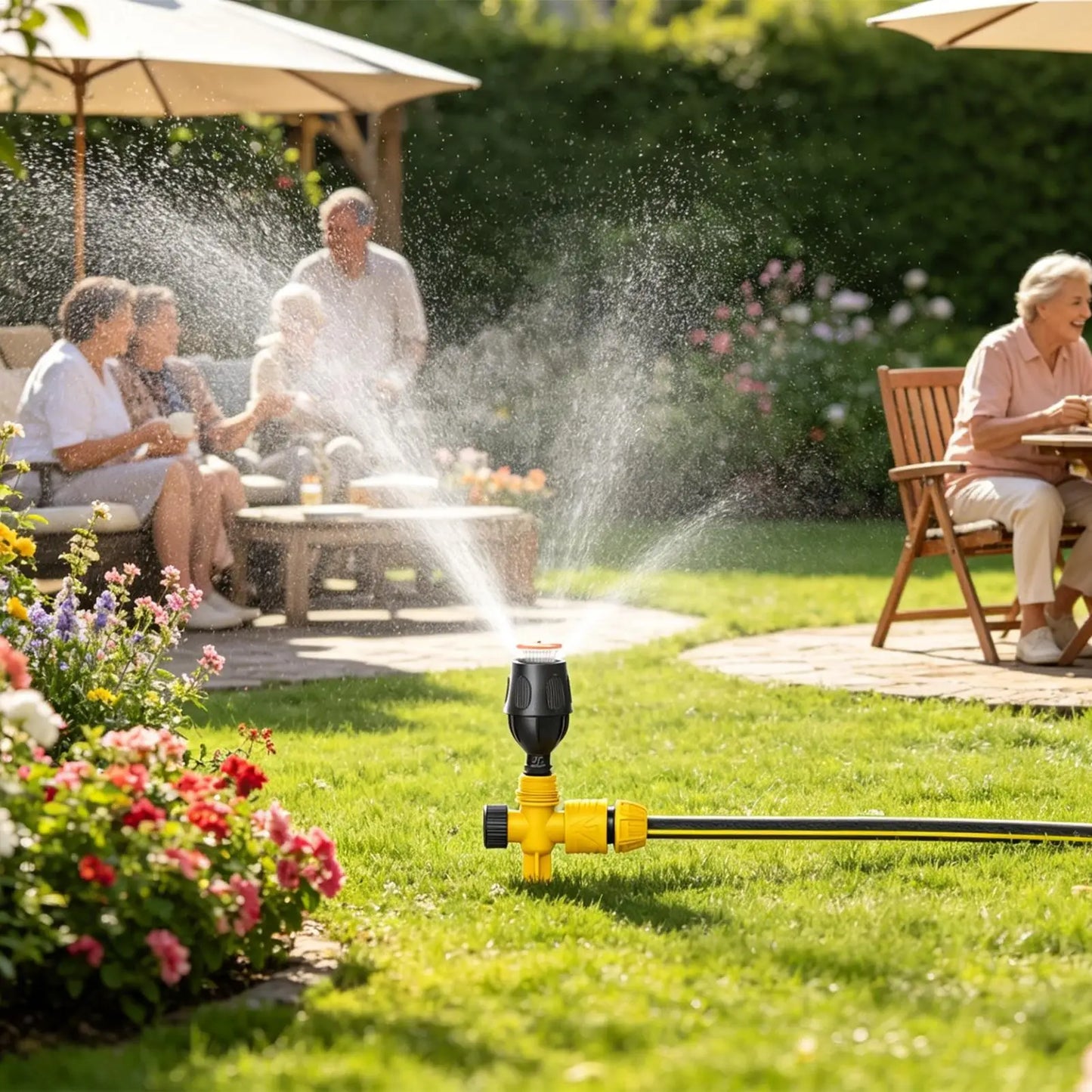 Lawn Sprinklers for Yard Outdoor Irrigation Sprinkler with Hose Coupling for Vegetable Yard Lawn Outdoor Homeowners Gardening Peaceful Pleasures Health and Wellness