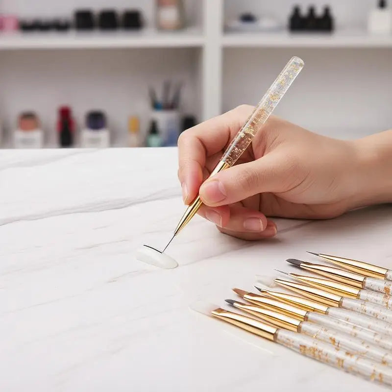 1Pcs Nail Brush Set Detail Work Pens Stylish Acrylic Handles Gel Nail Art Fine Line Painting Professional Home Use Manicure Tool Peaceful Pleasures Health and Wellness