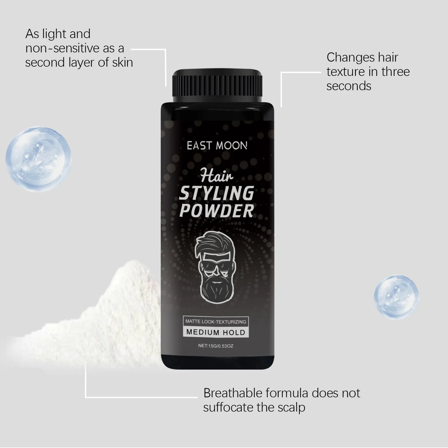 Men's Volumizing Hair Styling Powder – Matte & Oil Control